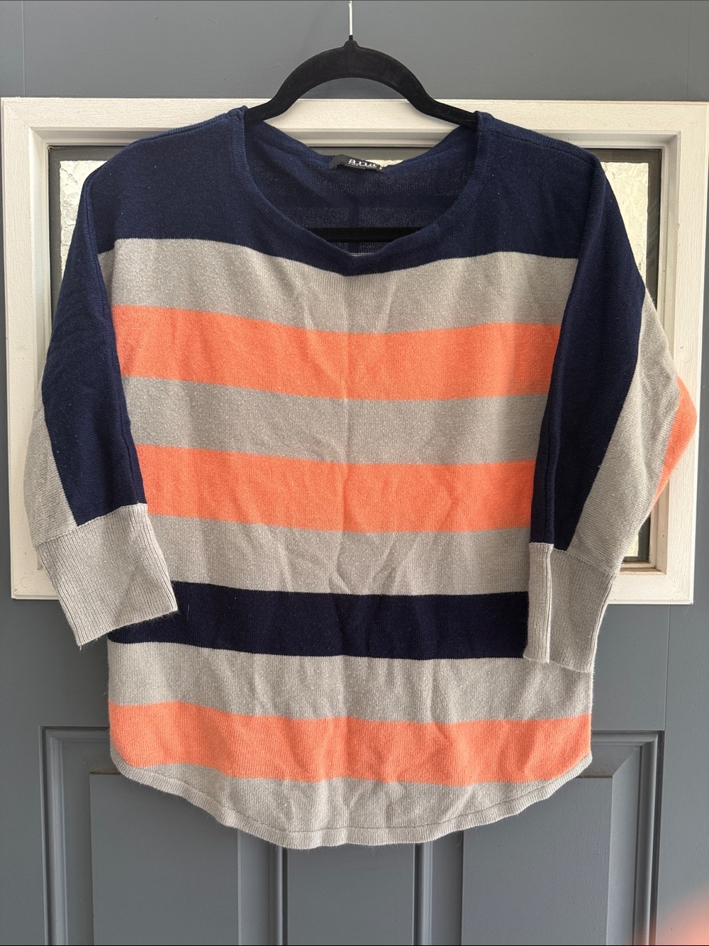 a.n.a Striped Knit Top in Navy, Gray & Coral